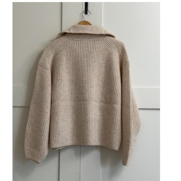 Everlane The Half-Zip Sweater in Luxe Merino Heathered Oat, Size Medium - Picture 9 of 9
